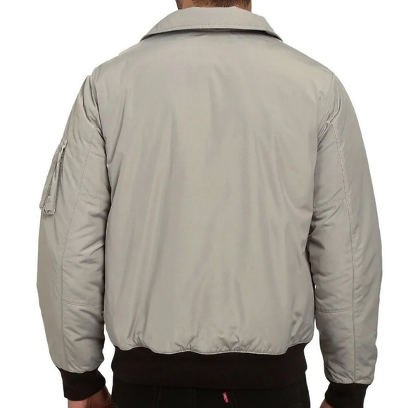 NWT NAUTICA Seashore Grey Full Zip Military Bomber Water Resistant Jacket - Picture 2 of 7